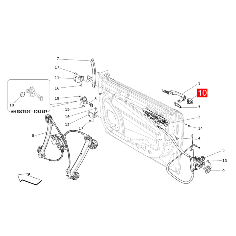 WXZOS Front Left Driver Side Door Lock Cylinder Cover for Maserati Levante 2016-2022