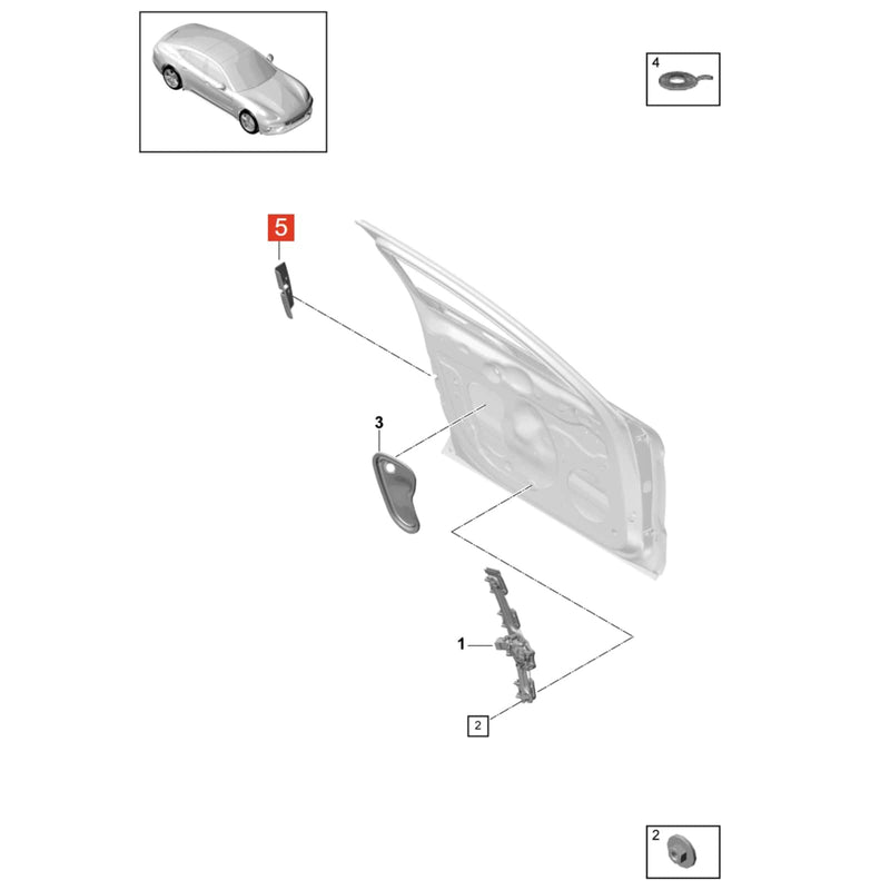 WXZOS Door Lock Latch Trim Cover for Porsche Panamera (971/976) 2017-2026