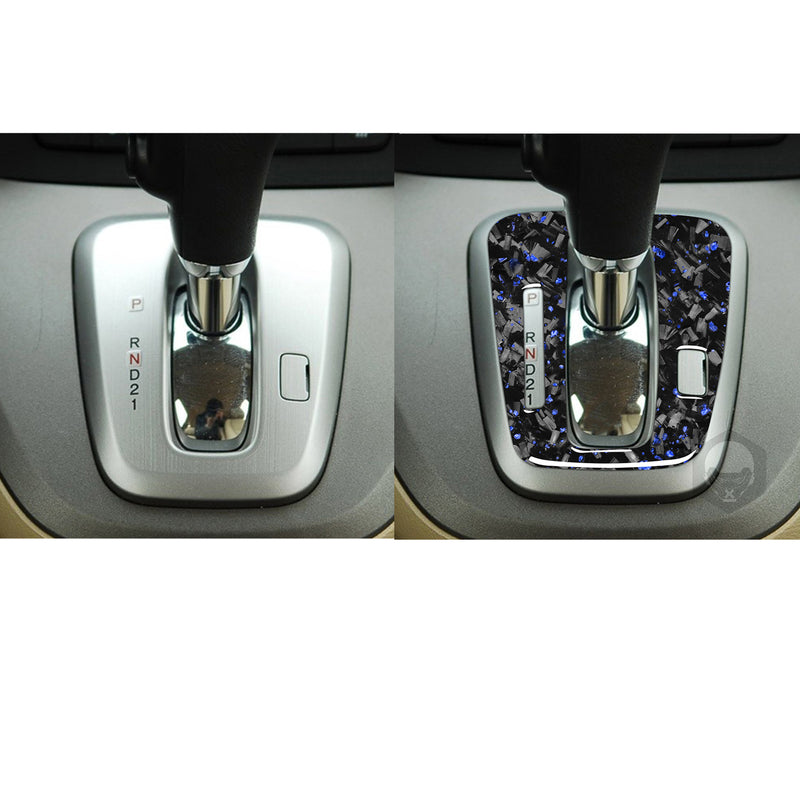 WXZOS Genuine Carbon Fiber Gear Shift Knob Lever Panel Trim for Honda CR-V 2007-2011
