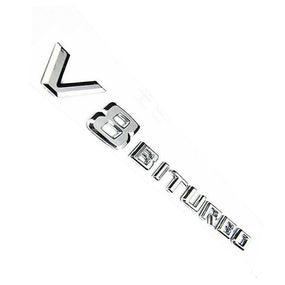 2 pcs V8 BITURBO Chrome Side Fender Sticker Emblem Badge