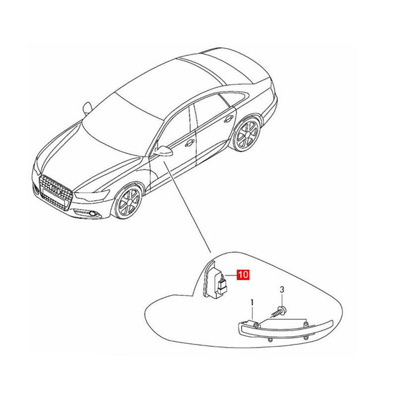 Left Mirror Warning Display Lane Change Assit Light for Audi 2008-2011 A6 C6 S6
