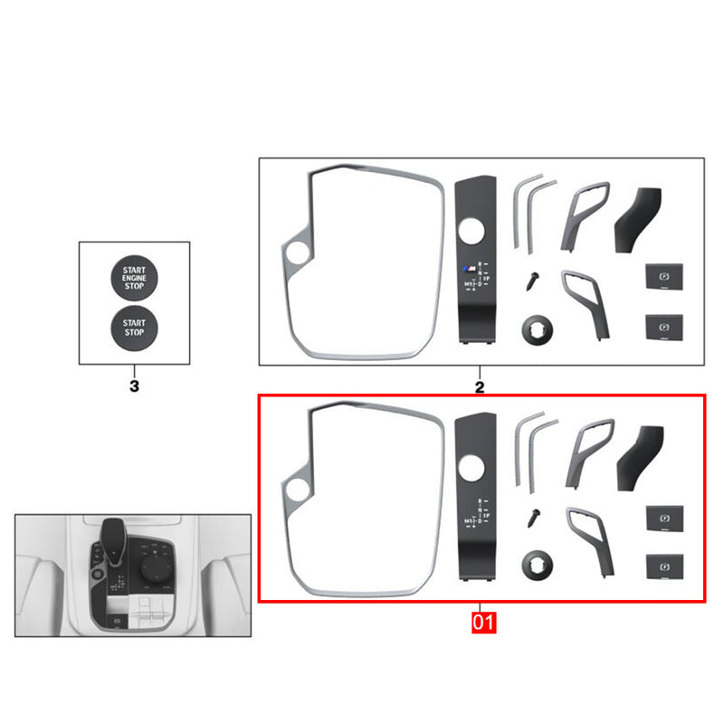 WXZOS Center Console Shift Lever Panel Repair Kit for BMW 3Series G20 G21 2019-2022