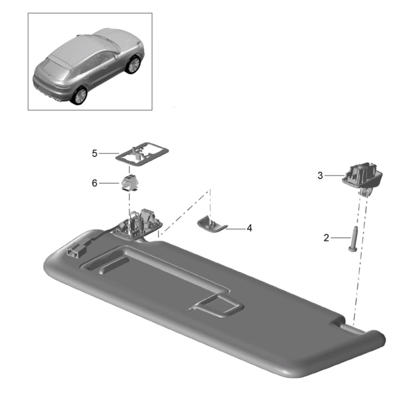 WXZOS Front Sun Visor Pivot Mounting Bracket for Porsche Macan 95B 2015-2023