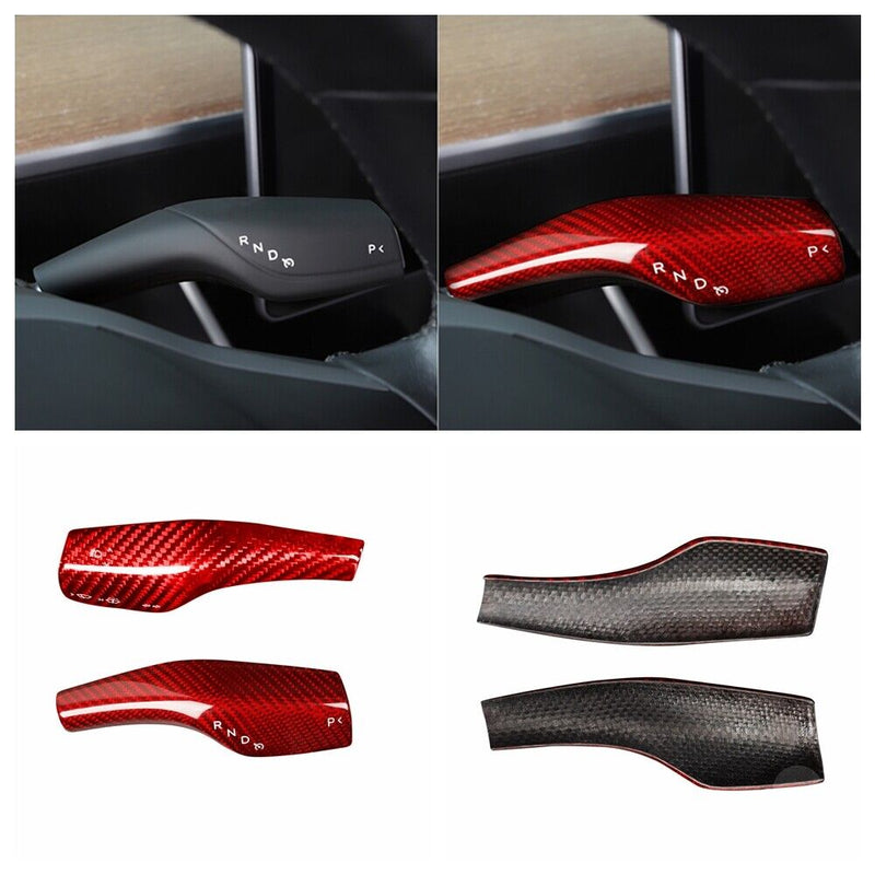 Genuine Carbon Fiber Wiper Gear Shift Lever Cover Trim for Tesla Model 3 2017-22