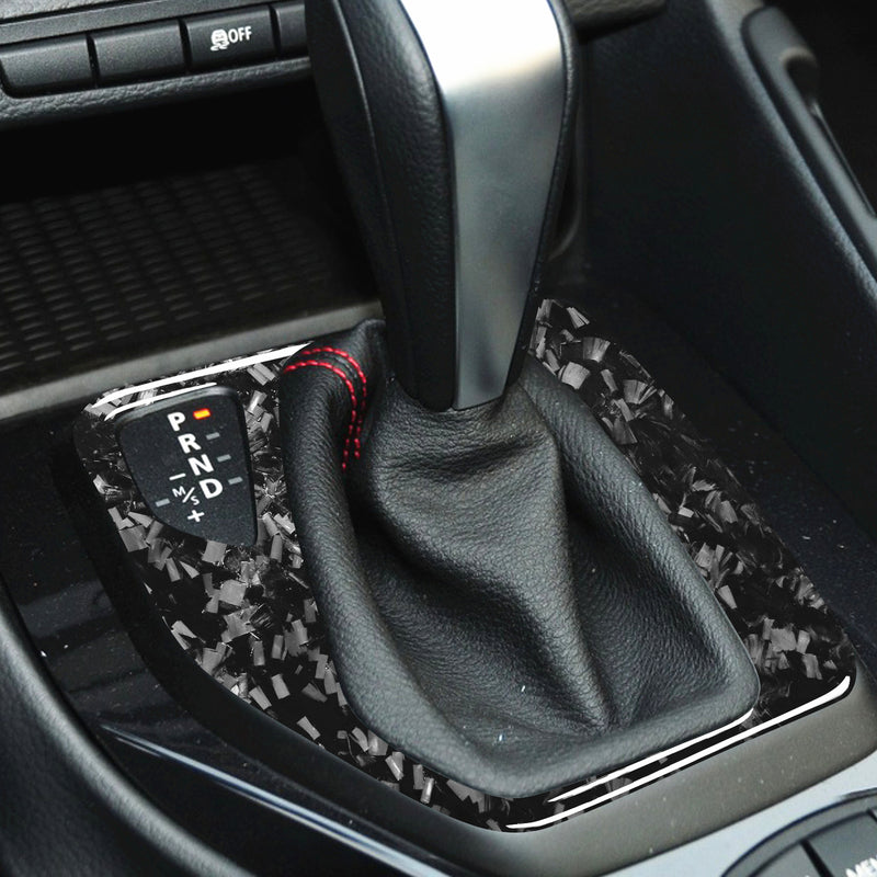 WXZOS Genuine Carbon Fiber Gear Shift Lever Panel Trim for BMW E84 X1 2011-2015