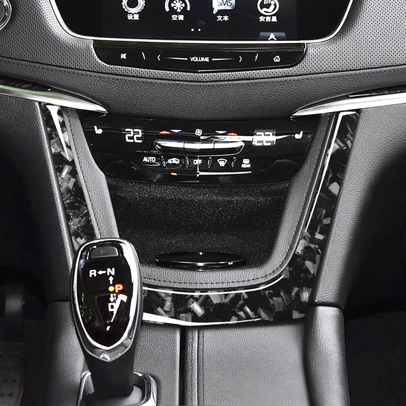 WXZOS Genuine Carbon Fiber Dashboard Center Console Trim for Cadillac XT5 2016-2017