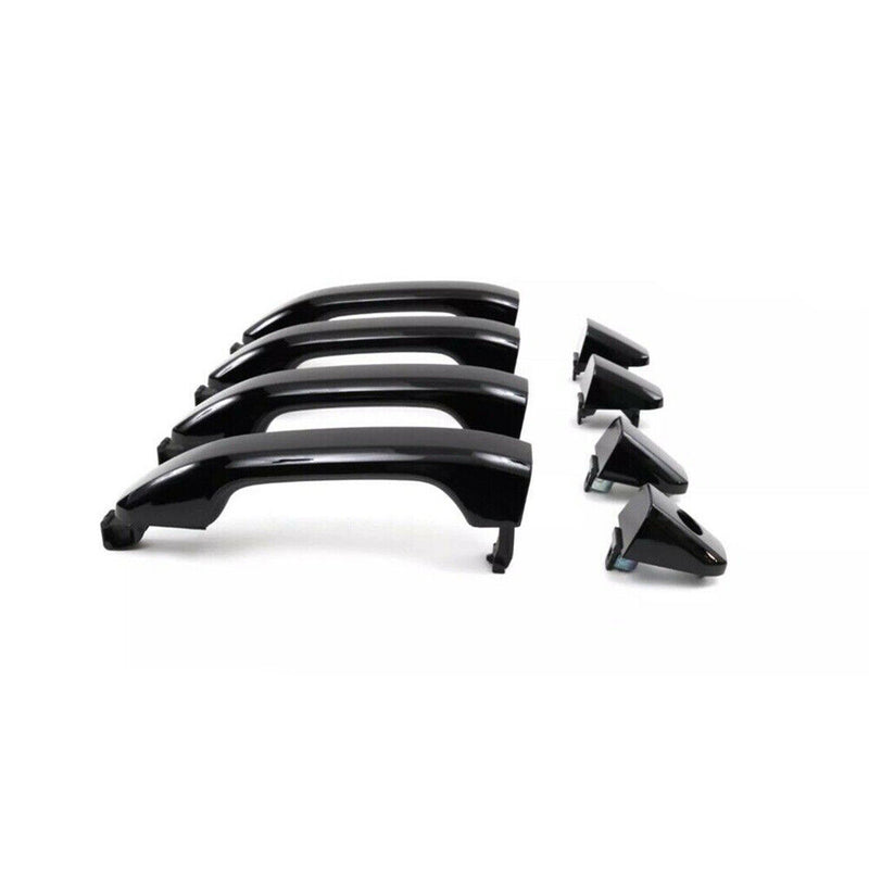 Black 4Pcs Exterior Door Handles 23236150 For 2014-2018 Silverado Sierra GM