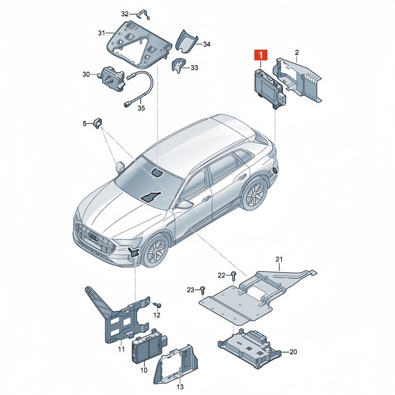 WXZOS Control Unit Lane Change Assist Radar Sensor for Audi e-tron GT 2019-2024