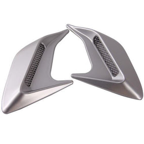 2PC DIY Car Auto Silver Decorative Side Vent Air Flow Fender Intake Stickers New