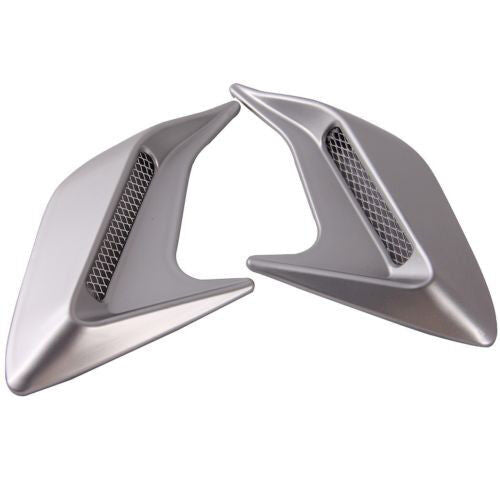 2PC DIY Car Auto Silver Decorative Side Vent Air Flow Fender Intake Stickers New