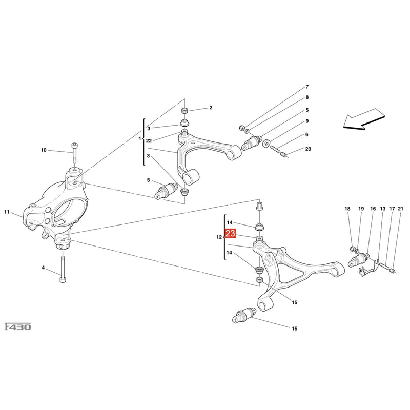 WXZOS Front & Rear Upper & Lower Control Arm Ball Joints for Ferrari 612 Scaglietti