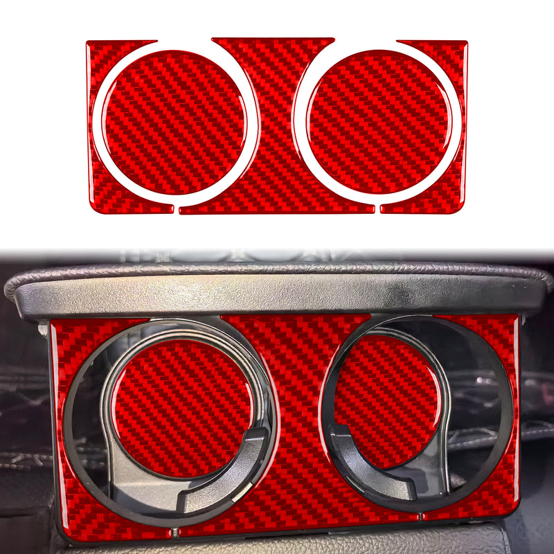 WXZOS Genuine Carbon Fiber Rear Cup Holder Trim for Mercedes W206 C-class 2022-2024