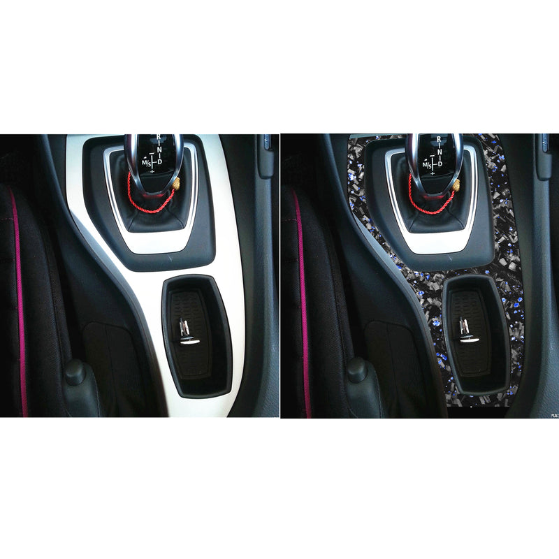 WXZOS Genuine Carbon Fiber Gear Shift Lever Panel Trim for BMW E84 X1 2011-2015