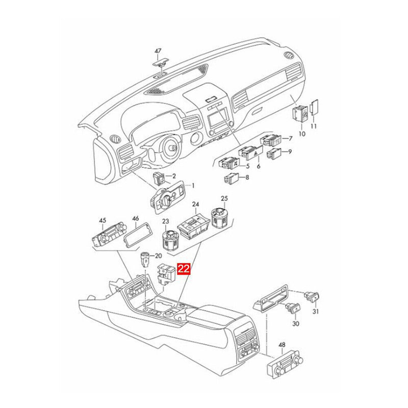 Parking Brake P Button Switch 7P1927225C for VW Touareg 2015-2018