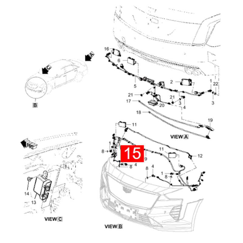 WXZOS Front Bumper Grille Camera Mounting Bracket for Cadillac CT6 2019-2022