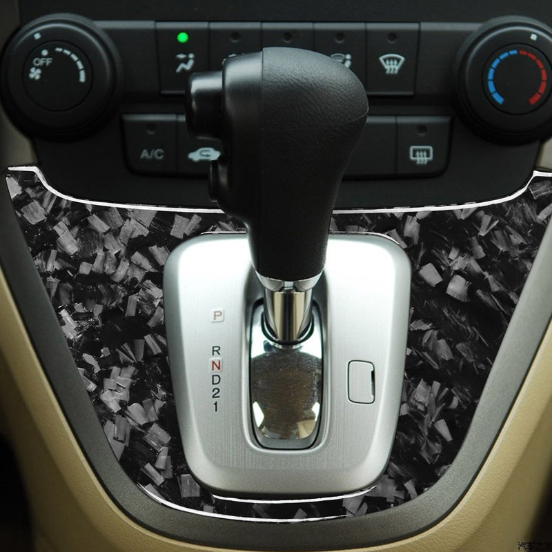WXZOS Genuine Carbon Fiber Gear Shift Knob Lever Panel Trim for Honda CR-V 2007-2011