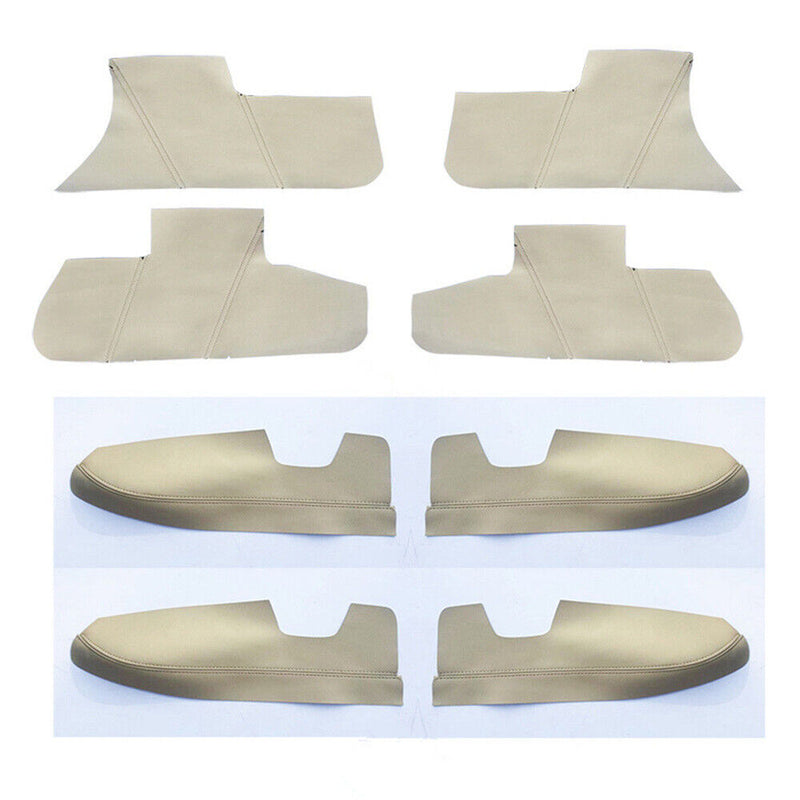 8Pcs Beige Door Armrest Panel Insert Leather Cover for Hyundai Elantra 2005-2011