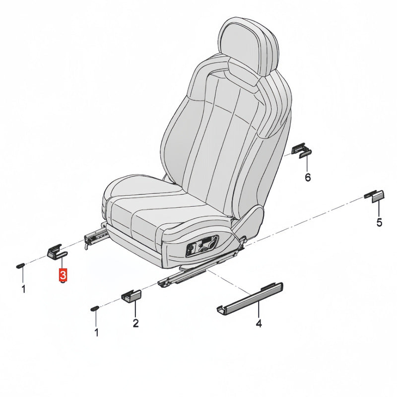 Front Seat Guide Rail Chrome Cover for Bentley Flying Spur (ZG2) 2020-2026