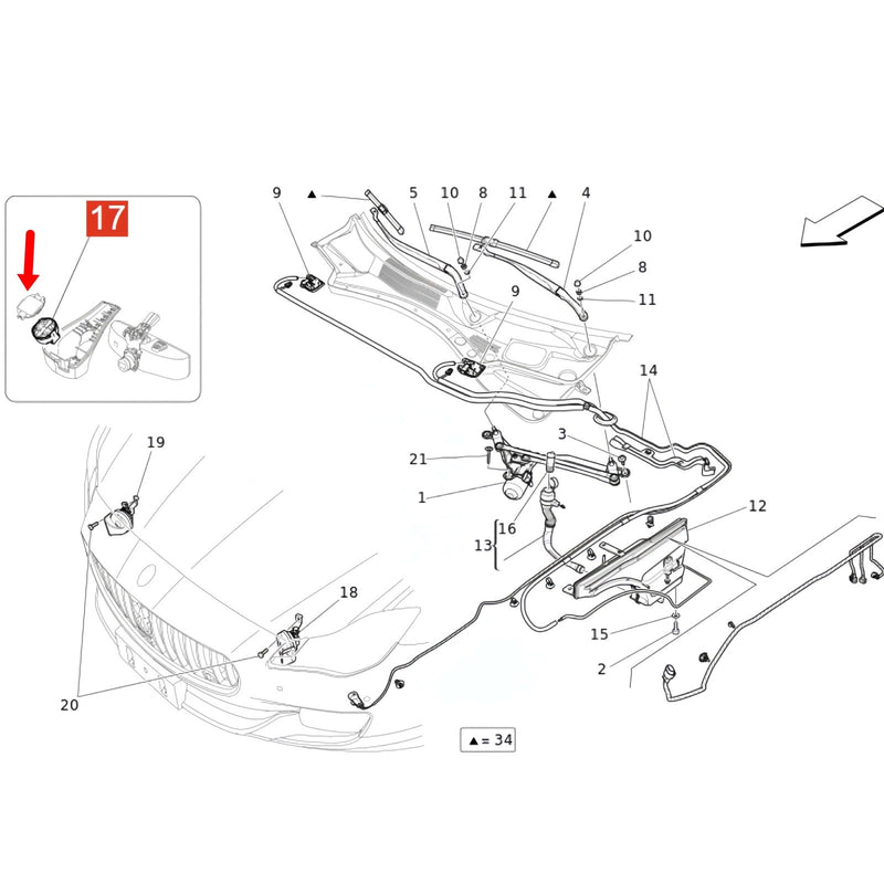 WXZOS Rain Light Sensor Lens ADH Pad Bracket for Maserati M156 Quattroporte 2014-2017
