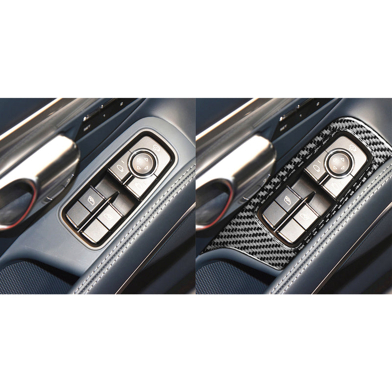 WXZOS Genuine Carbon Fiber Power Window Switch Trim for Porsche 718 Boxster 2017-2025