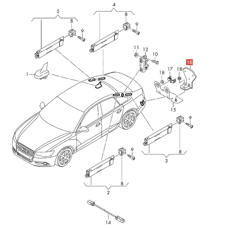 Rear Telephone Radio Antenna Control Module for Audi A6 Allroad C8 2020-2025