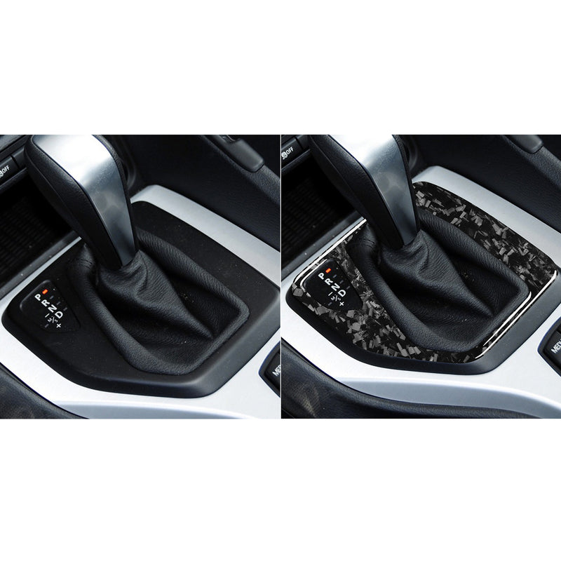 WXZOS Genuine Carbon Fiber Gear Shift Lever Panel Trim for BMW E84 X1 2011-2015