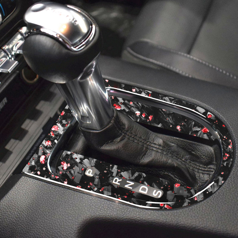 WXZOS Genuine Carbon Fiber Gear Shift Lever Panel Trim for Ford Mustang 2015-2020