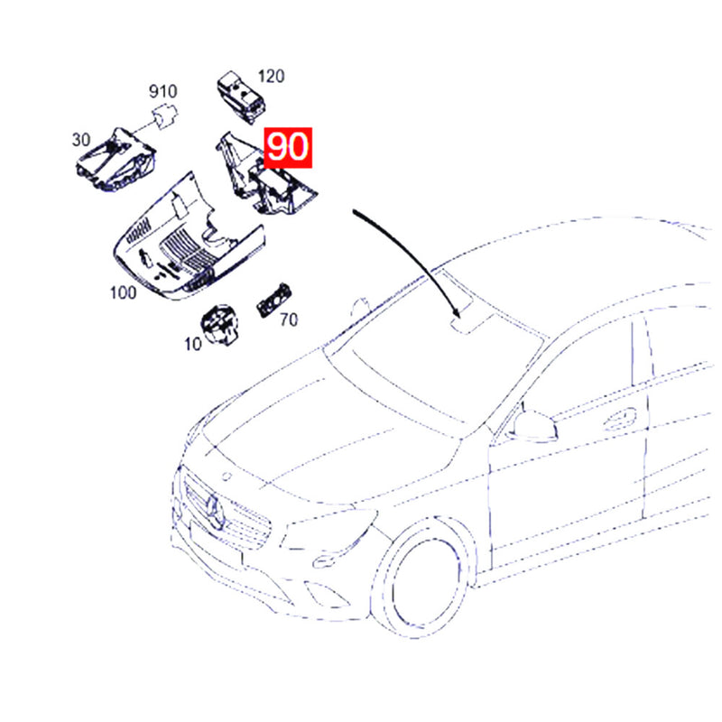 WXZOS SOS Call Rain Light Sensor Cover for Mercedes-Benz GLA -class (X156) 2014-2018