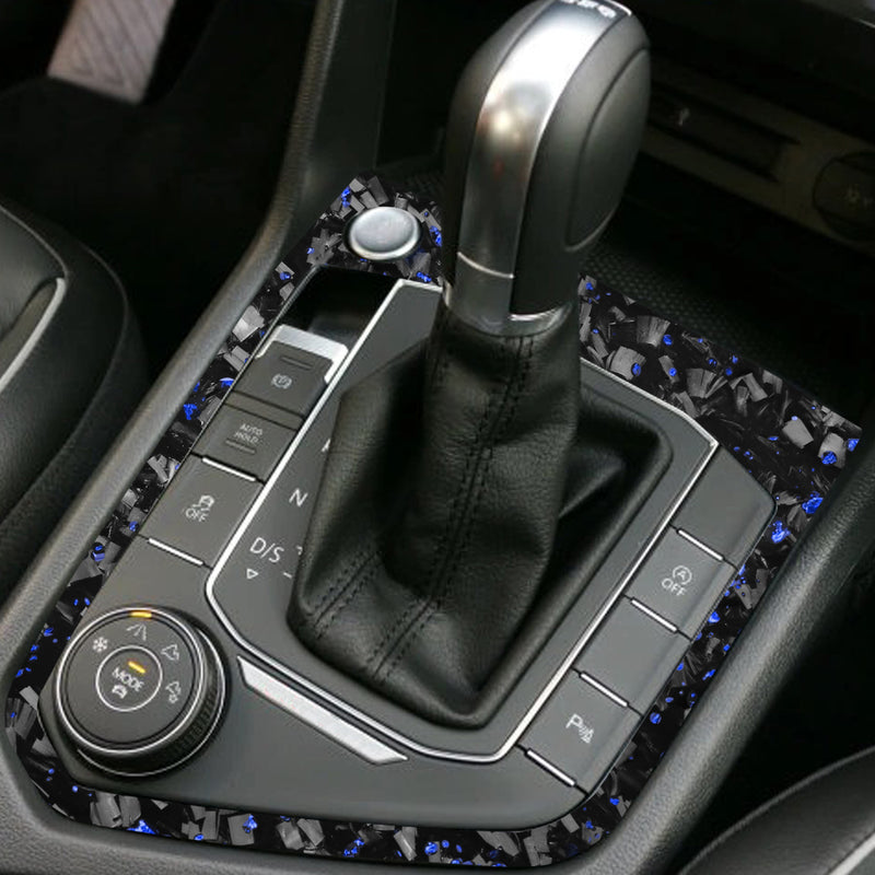 WXZOS Genuine Carbon Fiber Gear Shift Knob Lever Panel Trim for VW Tiguan 2017-2020