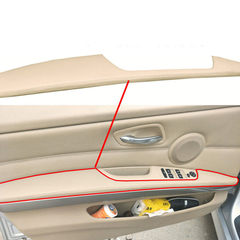 Beige Front Left Door Armrest Panel Insert Leather Cover for BMW 2005-2011 E90