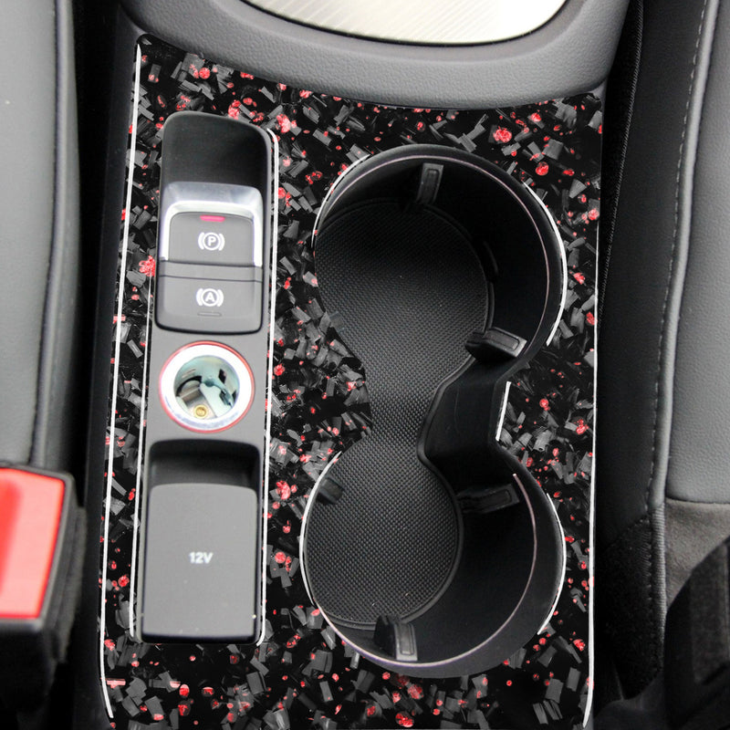 WXZOS Genuine Carbon Fiber Center Console Cup Holder Panel Trim for Audi Q3 2015-2018
