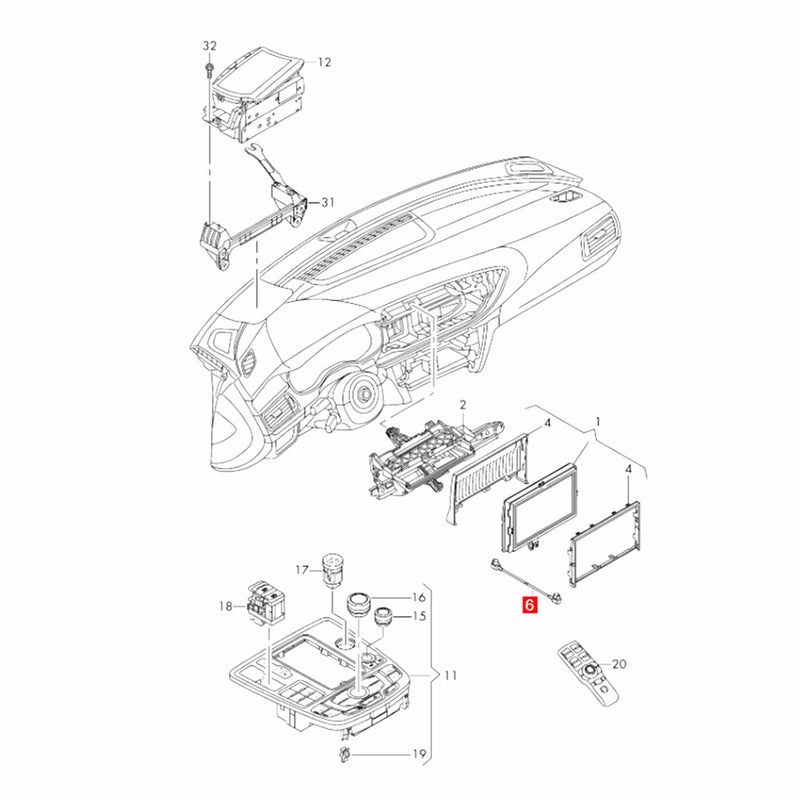 WXZOS 1PC Video Cable LVDS Screen Host Wire Line Kit for Audi A6 Allroad/Avant 2012-15