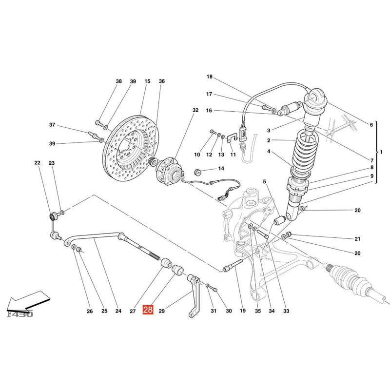WXZOS Rear Stabilizer Bar Link Bushing Replacment Kit for Ferrari F430 360 2005-2009