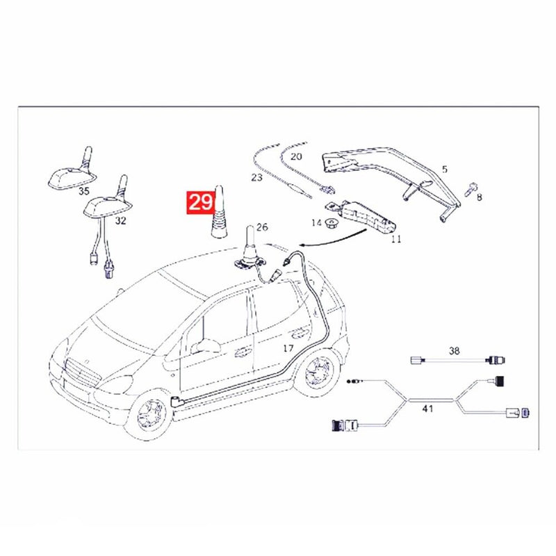 Tappo coperchio antenna telefono per Mercedes-Benz (W210) E420 E430 Berlina 1...