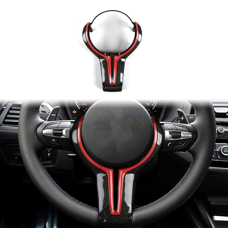 WXZOS Genuine Carbon Fiber Steering Wheel Replacement Cover for BMW M2 F87 2016-2018