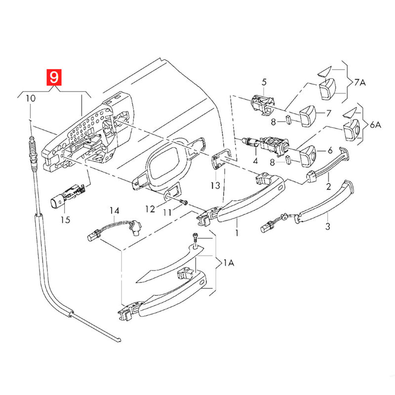 WXZOS Door Handle Mount Support Bracket w/Line for Audi A7 S7 A7 Quattro 2012-2018