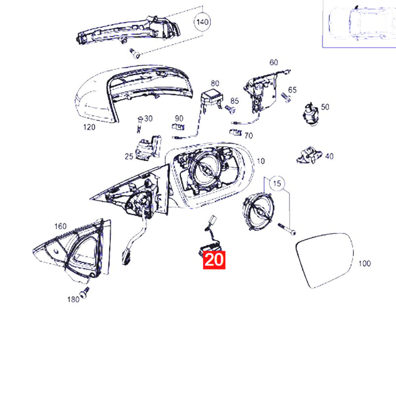 WXZOS Right Side Mirror Puddle Light for Mercedes-Benz 2019-2023 AMG GT50/53/60S X290