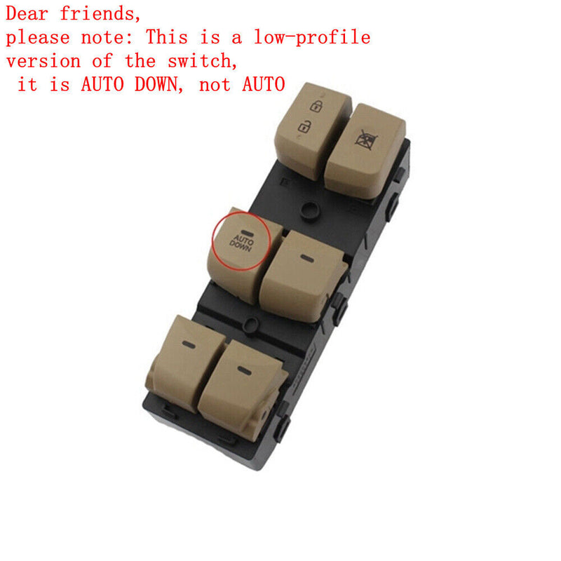 Beige Driver Master Door Window Switch 93570-3X000 For Hyundai 2011-15 Elantra