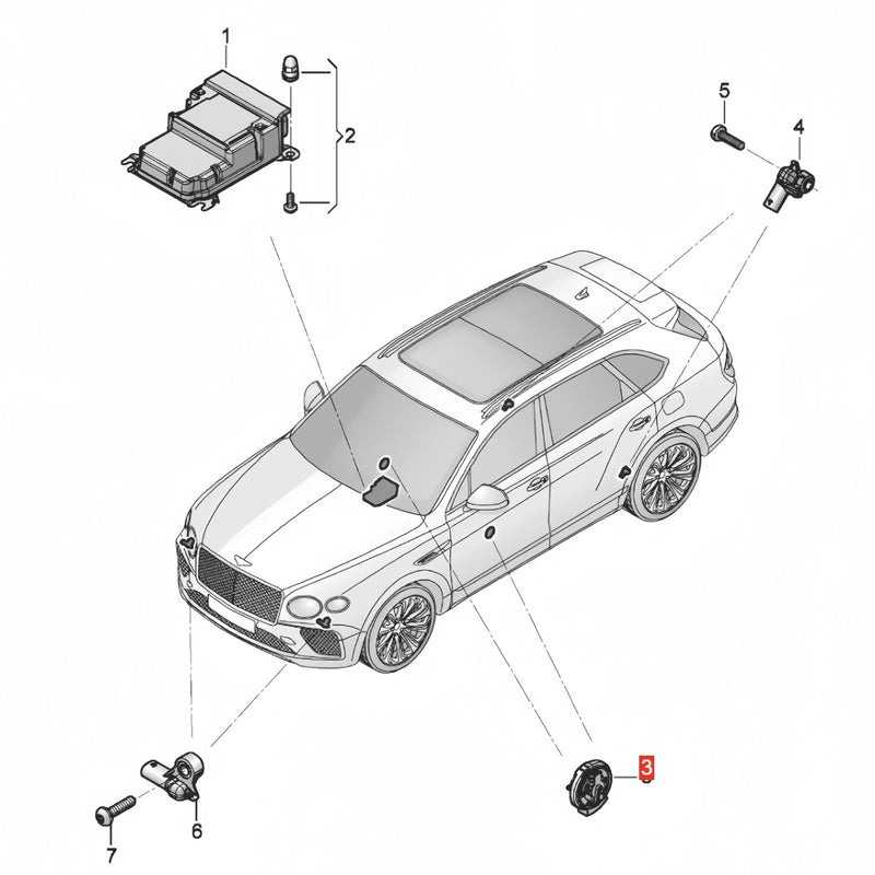 WXZOS Front Door Impact Pressure Sensor for Bentley Bentayga 2023-2025