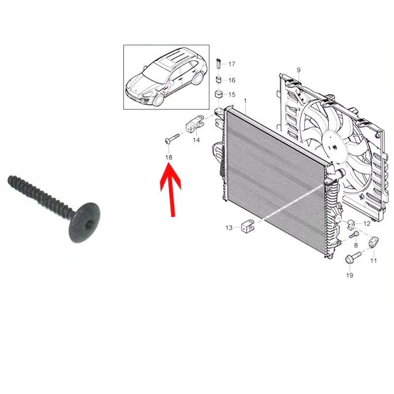 WXZOS Engine Water Cooling Radiator Support Repair for Porsche Cayenne (958) 2011-2017