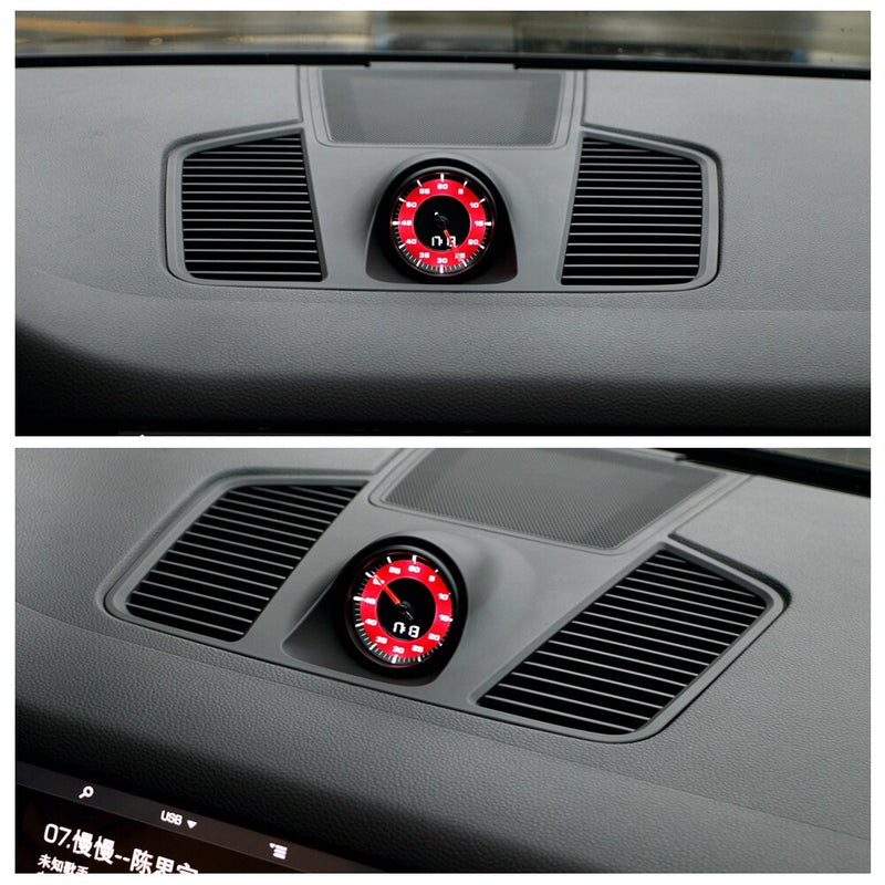 WXZOS 1PC Red Center Dashboard Chrono Stopwatch Clock for Porsche Cayenne 2018-2023