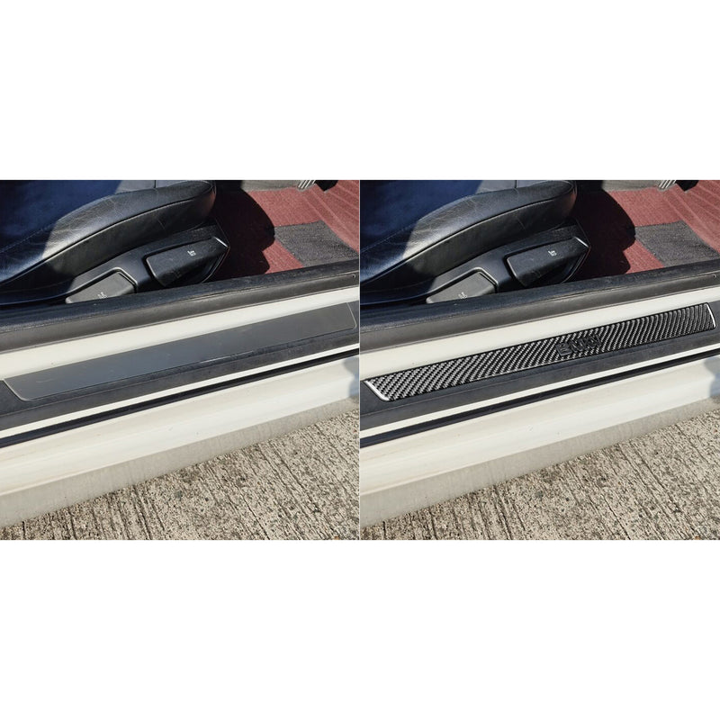 WXZOS Genuine Carbon Fiber Door Sill Plate Protector Sticker for BMW Z4 E85 2003-2008