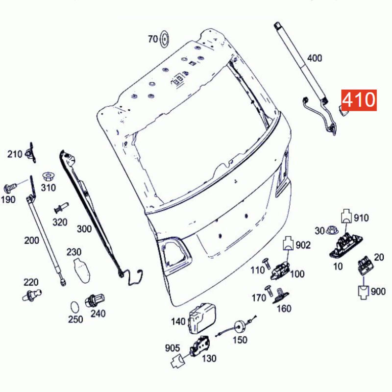 Trunk Lid Shock Absorber Damper Cover Cap for Mercedes W166 GLS-Class 2016-2018