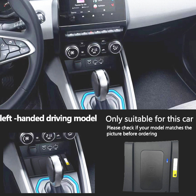 WXZOS Center Console Wireless Fast Charging Pad for Renault Clio V 2019-2021