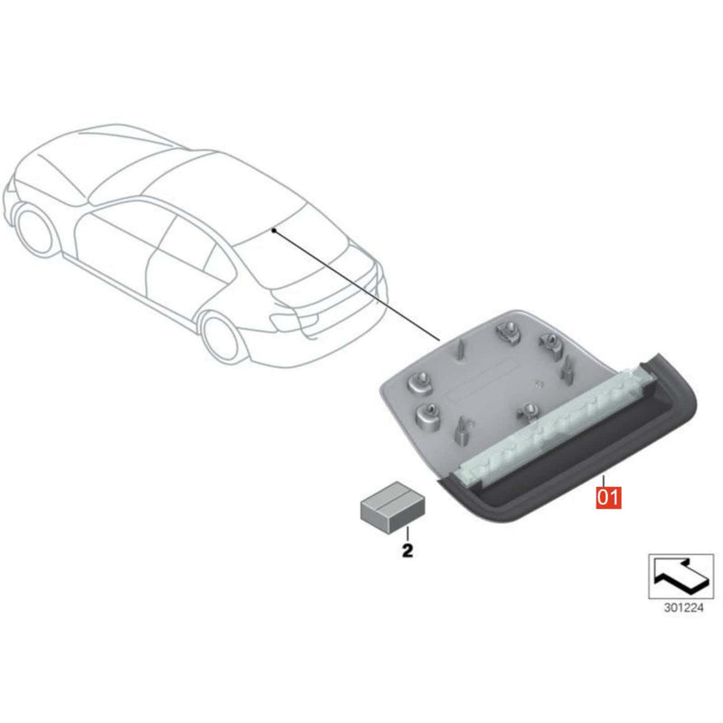 WXZOS Rear High Mount Third Stop Brake Light Gasket for BMW 2013-2018 3Serie F30 Sedan