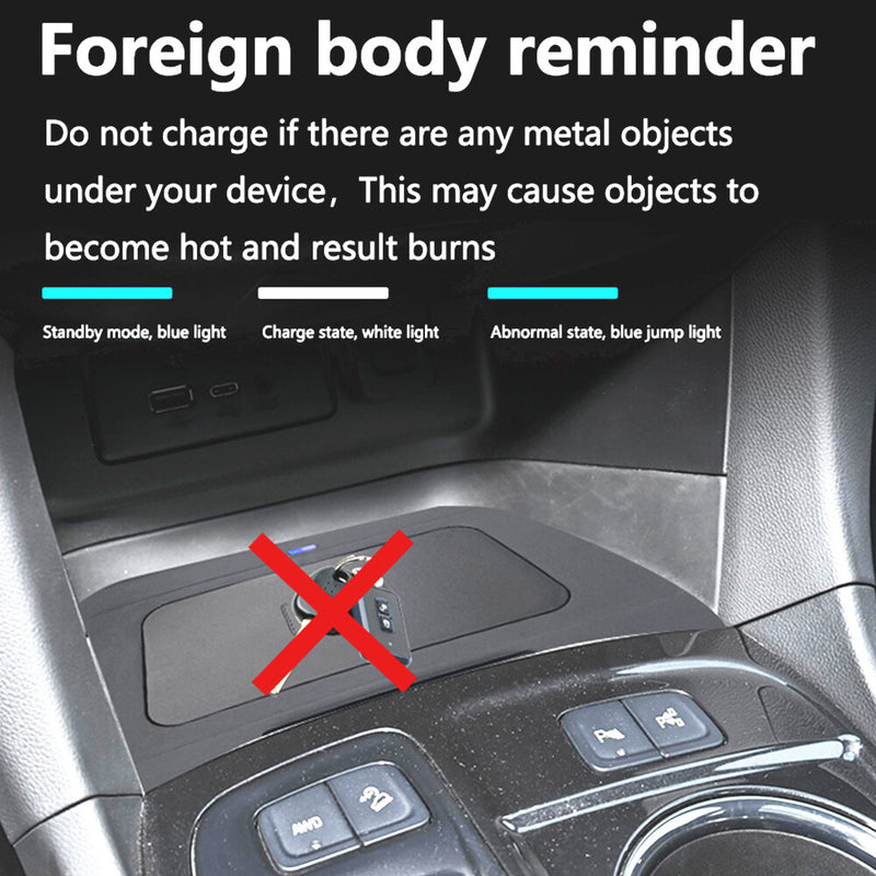 WXZOS Center Console Phone Wireless Fast Charging Pad for Chevrolet Equinox 2018-23