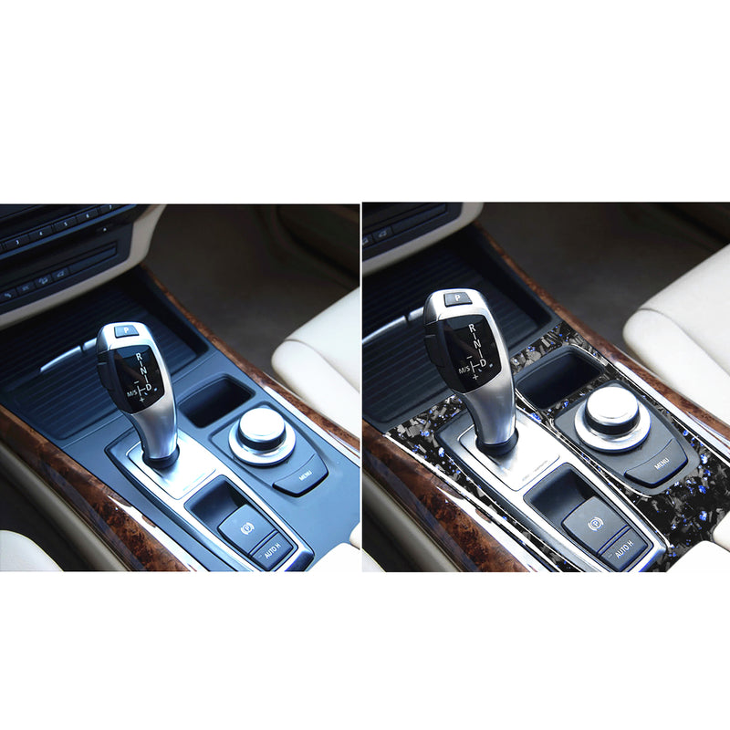 WXZOS Genuine Carbon Fiber Gear Shift Lever Panel Trim for BMW X5 E70 X6 E71 2008-2009