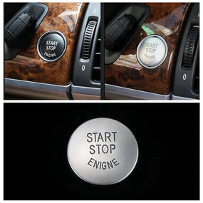 Silver Engine Start Stop Switch Push Button Cover Trim for BMW 2008-2013 X5 X6