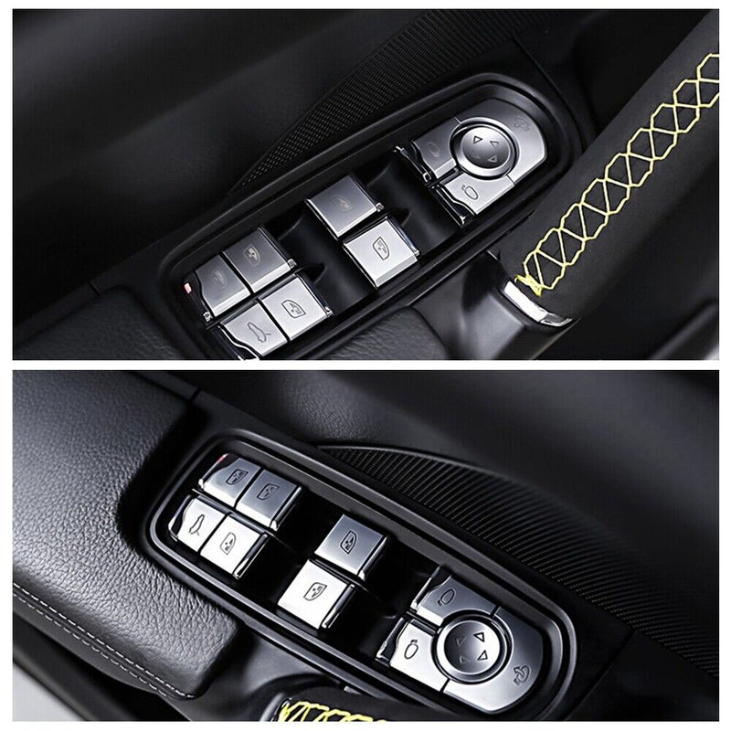 Master Power Window Switch Button Cover Trim For Porsche Panamera Cayenne Macan