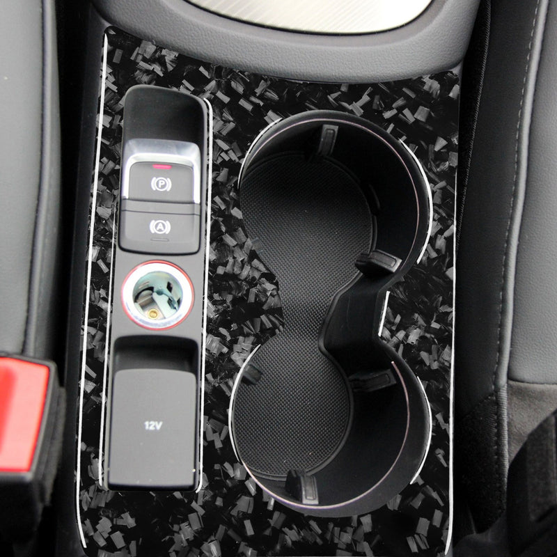WXZOS Genuine Carbon Fiber Center Console Cup Holder Panel Trim for Audi Q3 2015-2018